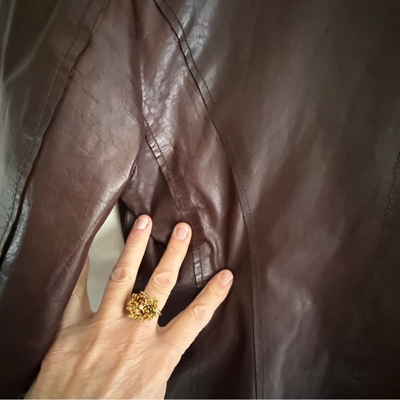 Marc New York Brown Leather Zip Moto Jacket Women's Small - Picture 16 of 16